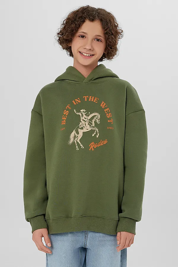 Худи MARK FORMELLE, оливин +печать - фото 1