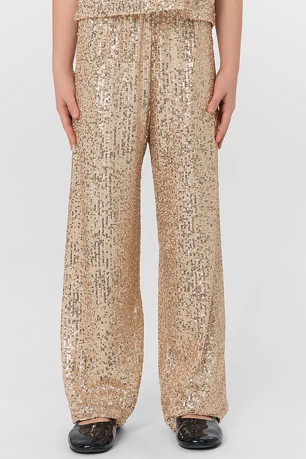 Брюки MARK FORMELLE, золотистые пайетки - фото 1
