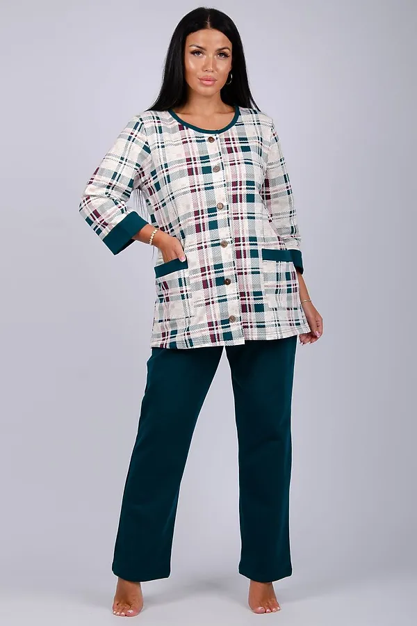 Пижама с брюками Талисман 2 НАТАЛИ, изумруд - фото 1