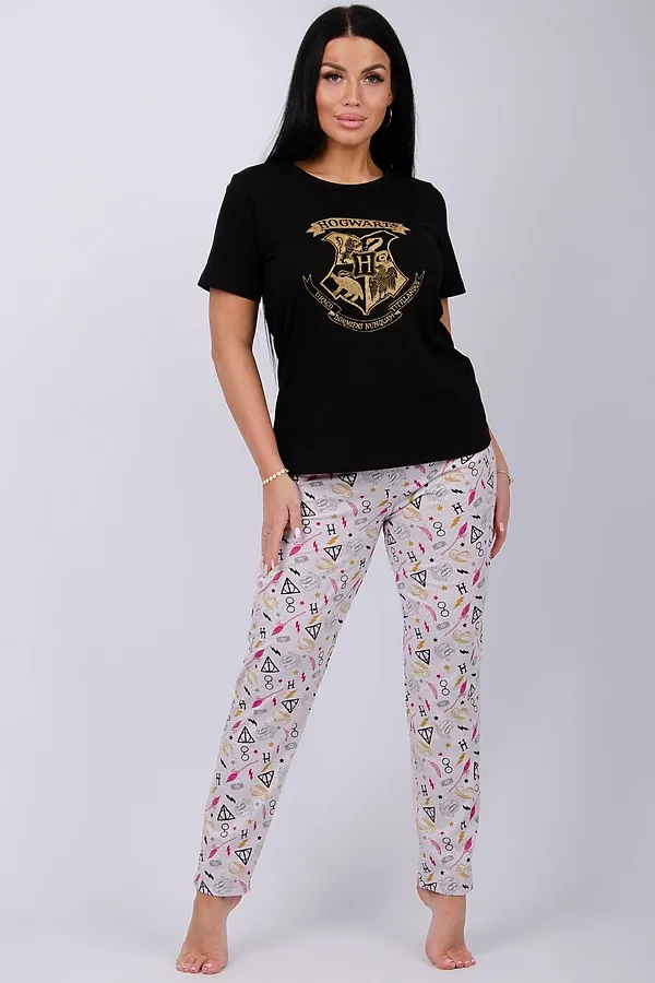 Пижама с брюками Хогвартс 2 НАТАЛИ, в ассортименте - фото 1