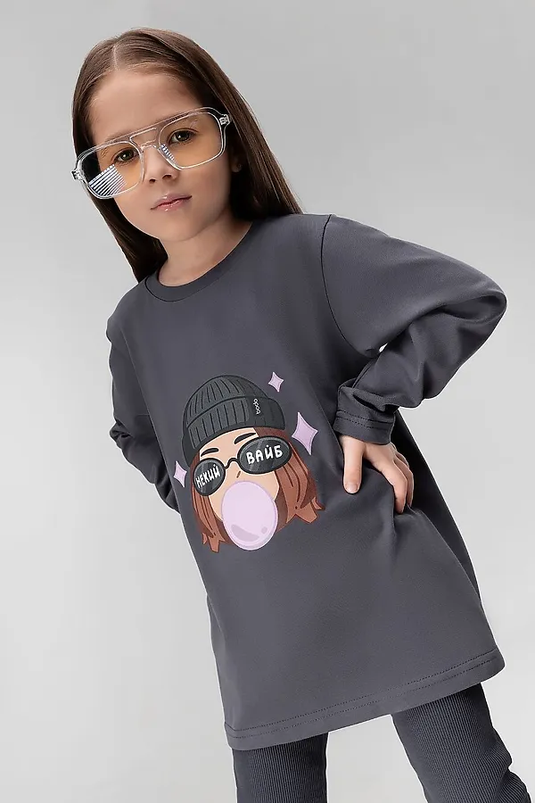 Лонгслив BODO, серый (мультиколор) - фото 1