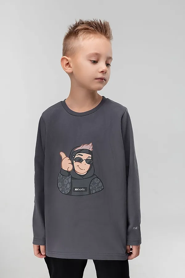 Лонгслив BODO, серый (графит) - фото 1
