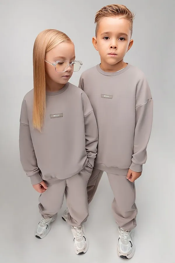 Костюм (Толстовка+Брюки) BODO, серо-бежевый - фото 1