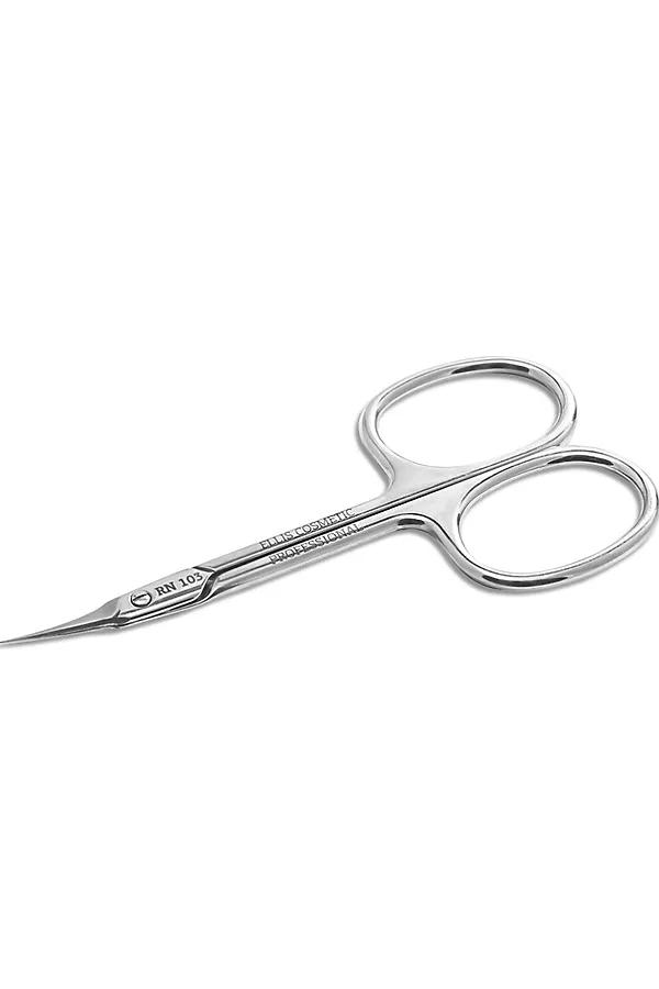 Ellis Cosmetic Ножницы маникюрные для кутикулы изогнутые / RN 103, глянцевые, ручная заточка, 9 см KRISTALLER, серебристый - фото 1