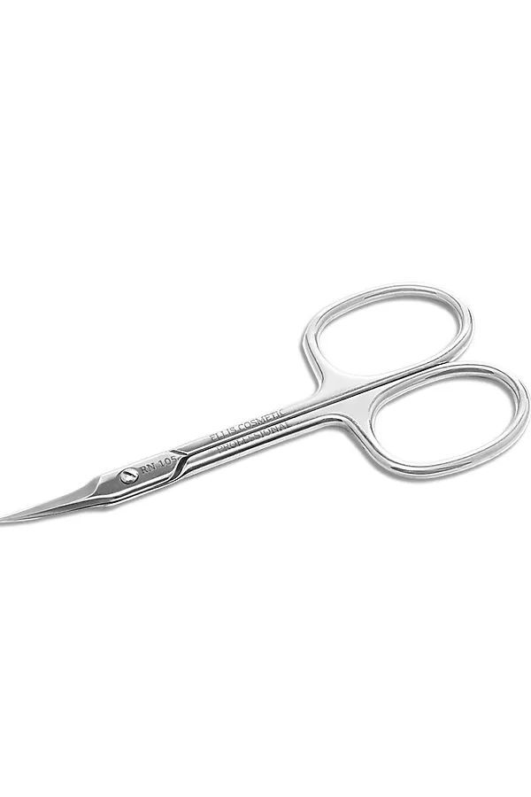 Ellis Cosmetic Ножницы маникюрные для кутикулы изогнутые / RN 105, глянцевые, ручная заточка, 9,3 см KRISTALLER, серебристый - фото 1