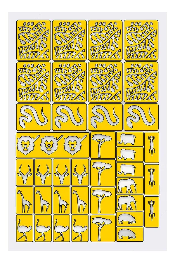 Prima Nails Трафарет для маникюра «Сафари» KRISTALLER, золотистый - фото 1