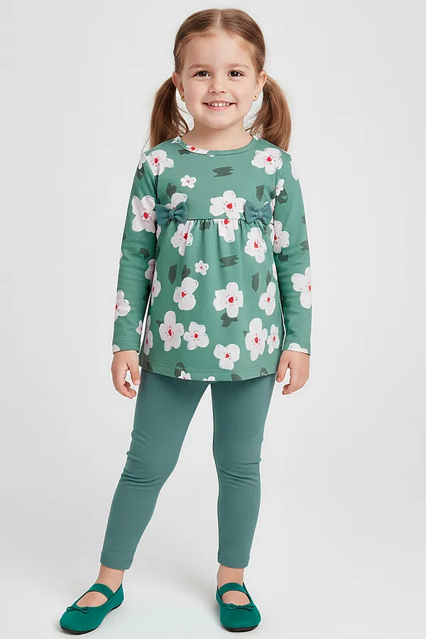 Комплект (Джемпер+Леггинсы) YOULALA, зелёный - фото 1