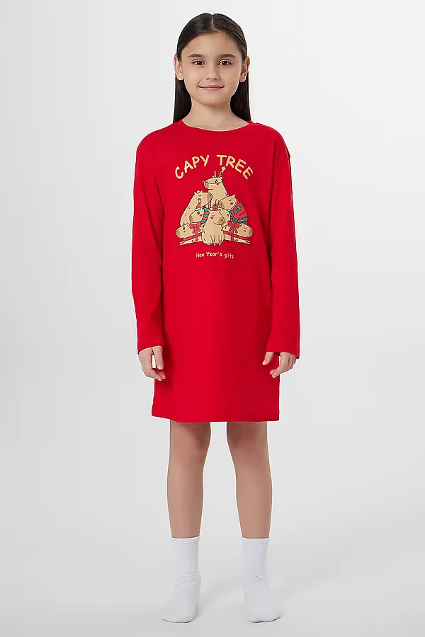 Сорочка ночная MARK FORMELLE, спелая вишня +печать - фото 1