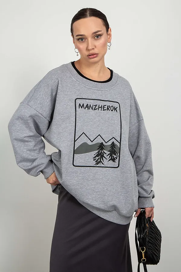 Свитшот KOSMOS, серый меланж - фото 1
