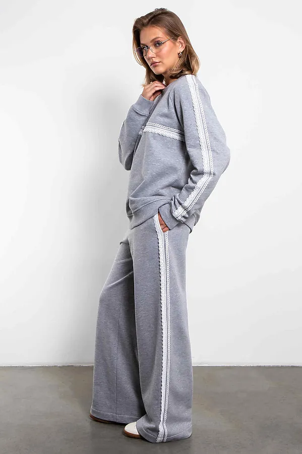 Брюки KOSMOS, серый меланж - фото 1