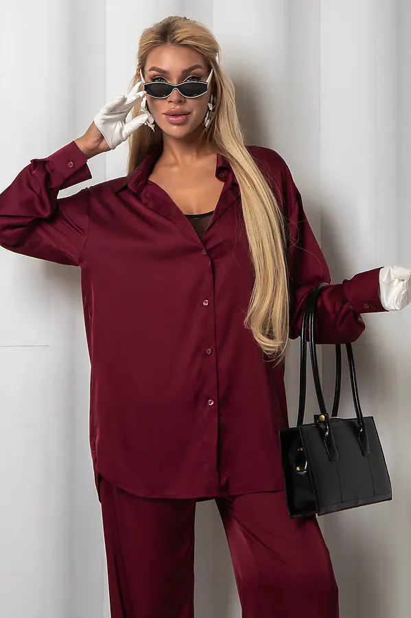 Рубашка KOSMOS, бордо - фото 1