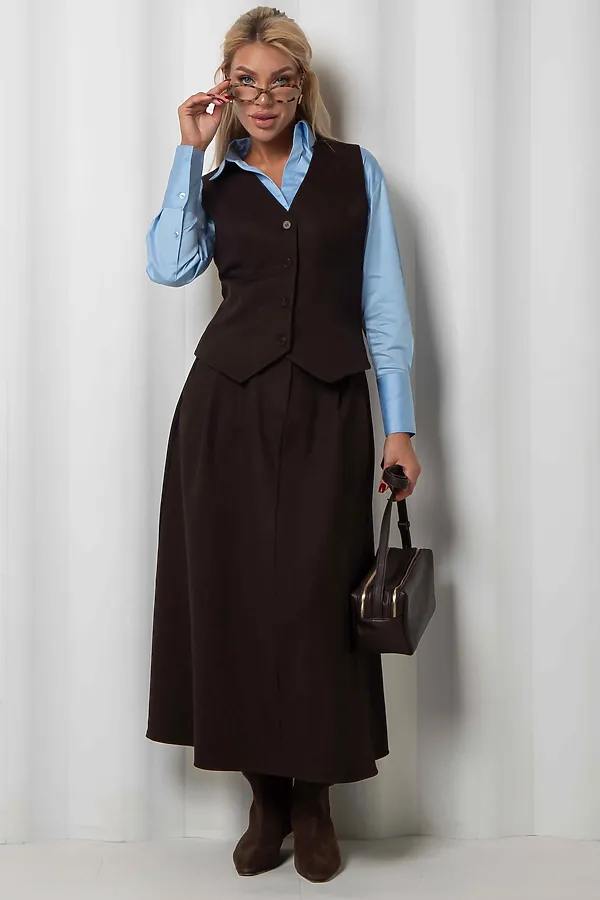 Юбка KOSMOS, коричневый - фото 1