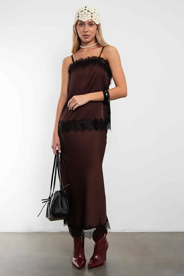 Юбка KOSMOS, горький шоколад - фото 1