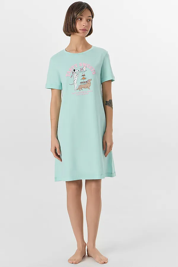 Сорочка ночная MARK FORMELLE, мятный +печать2 - фото 1