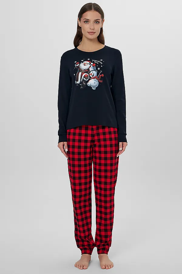 Пижама MARK FORMELLE, черный +черно -красная клетка - фото 1