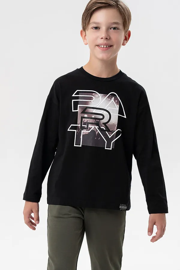 Лонгслив PLAYTODAY, черный - фото 1