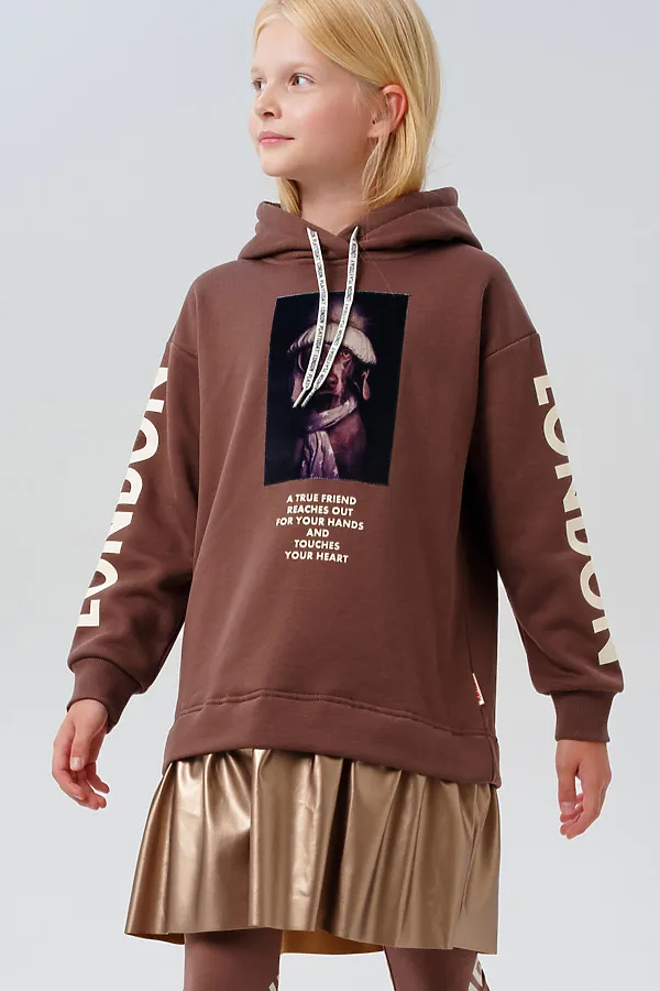 Платье PLAYTODAY, коричневый,золотой - фото 1