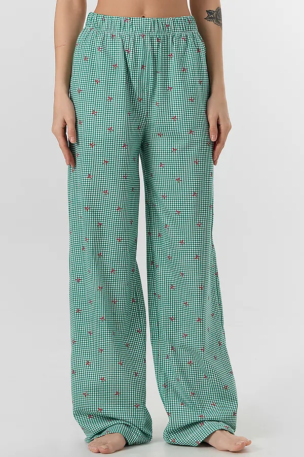 Брюки MARK FORMELLE, зеленая клетка виши - фото 1