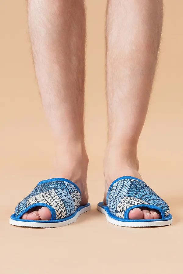 Тапки МШО(пр) НАТАЛИ, косички/синий - фото 1