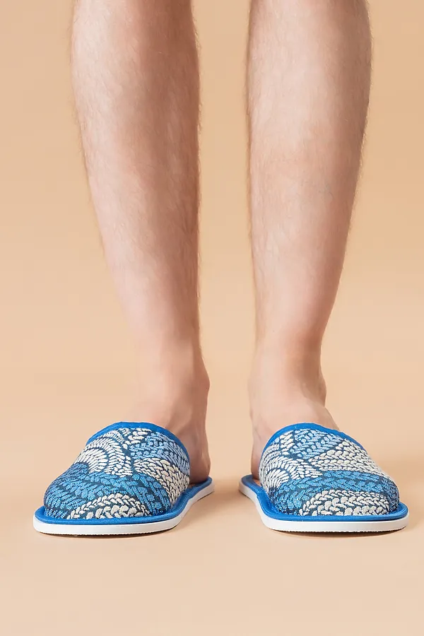 Тапки МТП(пр) НАТАЛИ, косички/синий - фото 1