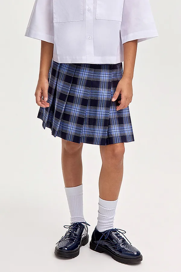 Юбка SMENA, сине-серая клетка - фото 1