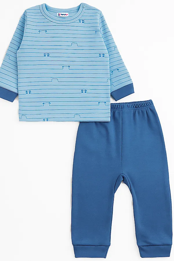 Комплект (Джемпер+Брюки) YOULALA, голубой, синий - фото 1