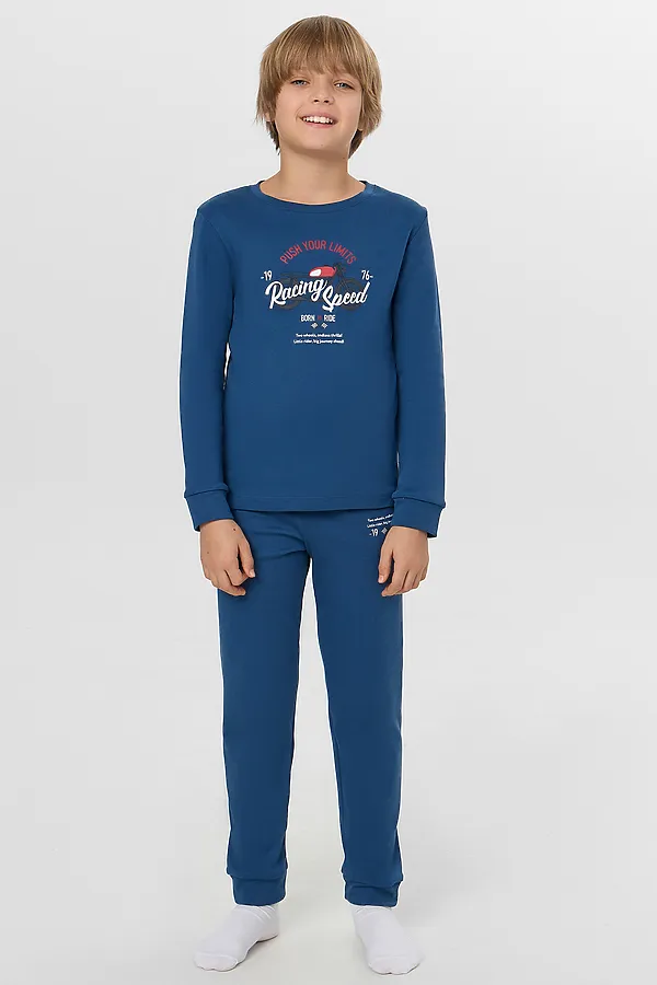 Пижама MARK FORMELLE, синий +печать2 - фото 1