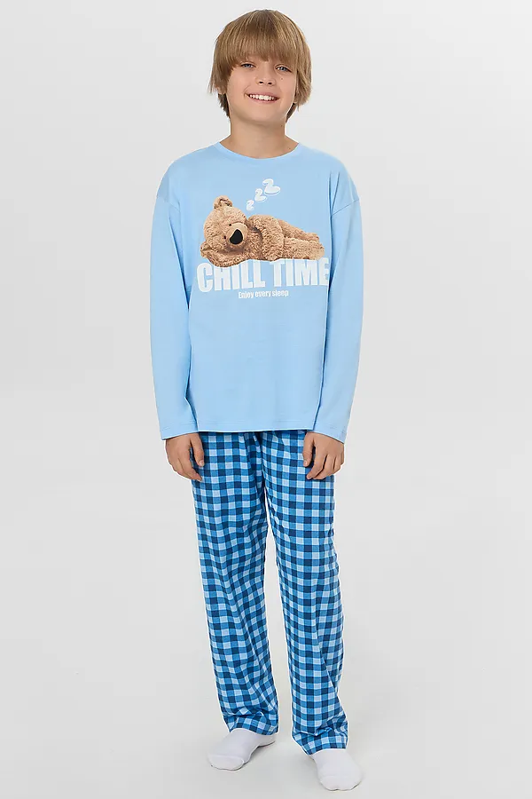 Пижама MARK FORMELLE, небо +сине -голубая клетка - фото 1
