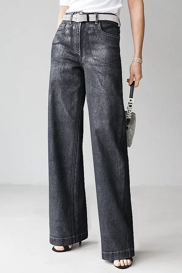 Джинсы VILATTE, черный-серебряный - фото 1