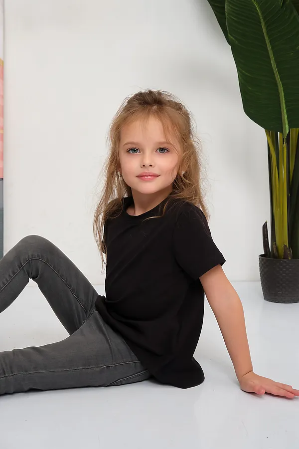 Детская футболка 33521 НАТАЛИ, черный - фото 1