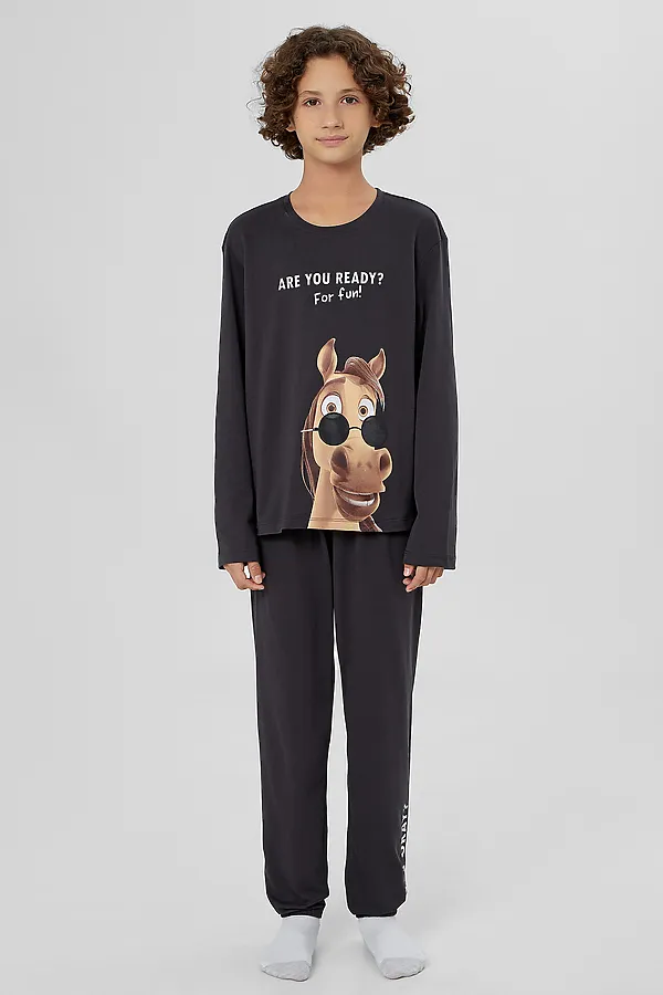 Пижама MARK FORMELLE, обсидиан +печать - фото 1