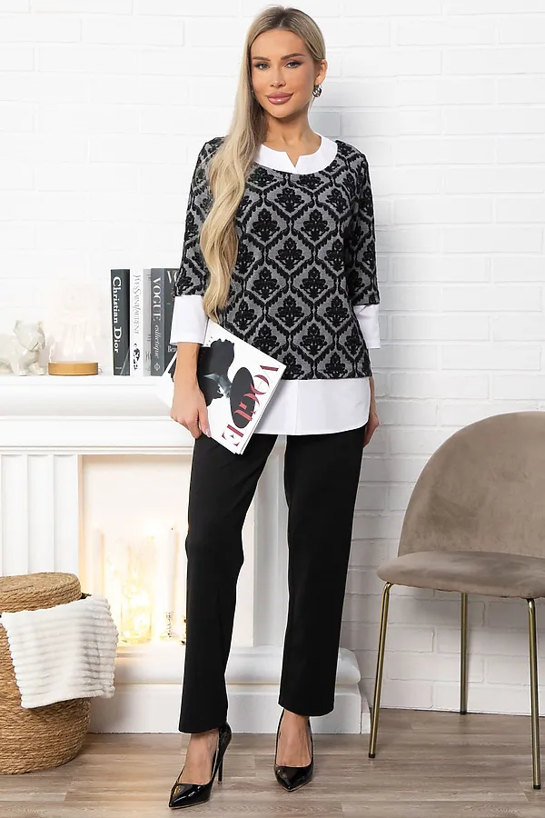 Джемпер LADY TAIGA, черно-белый - фото 1