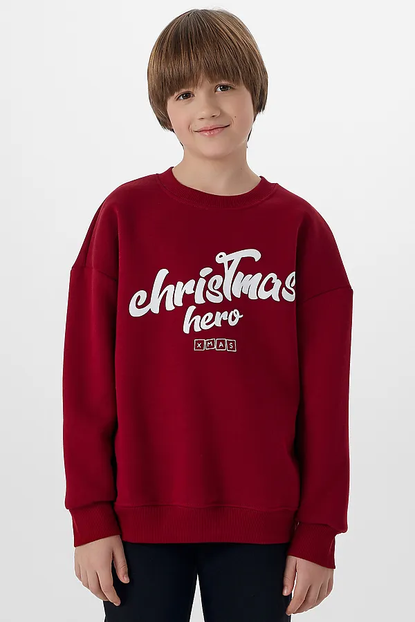 Свитшот MARK FORMELLE, т.бордовый +печать - фото 1