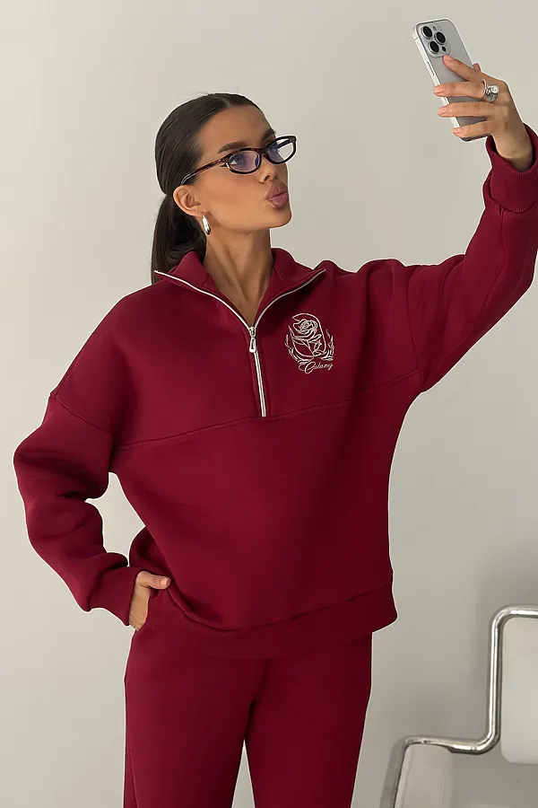 Костюм с брюками Галактика НАТАЛИ, бордо - фото 1