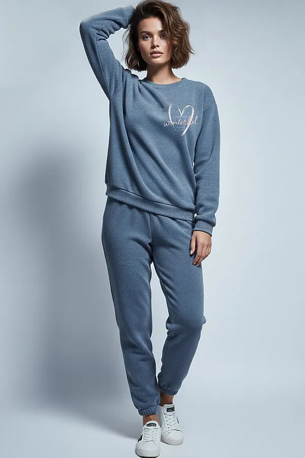 Костюм с брюками 407 НАТАЛИ, серо-голубой - фото 1