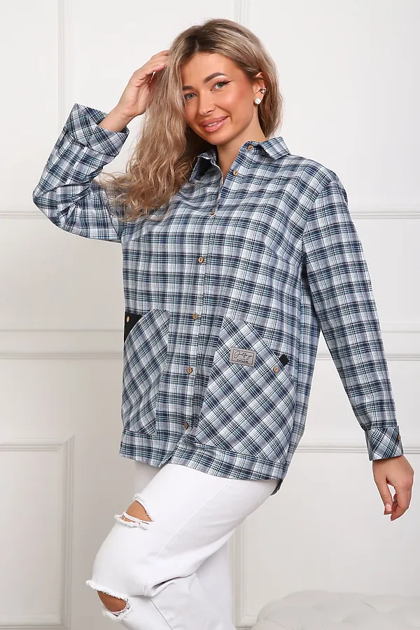 Рубашка 1072 НАТАЛИ, серый - фото 1