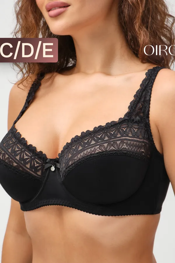Бюстгальтер Pino 1539 OIRO кружевной 1 шт НАТАЛИ, черный - фото 1