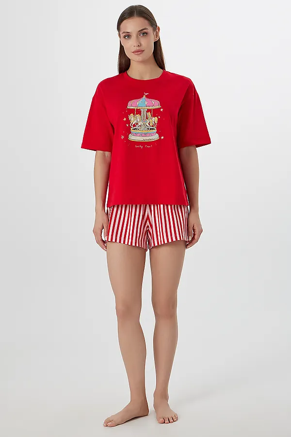 Пижама MARK FORMELLE, красный +розово -красная полоска - фото 1