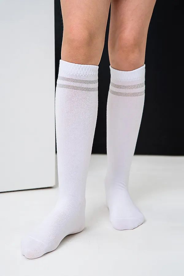 Детские гольфы Люрекс (набор 2 пары) НАТАЛИ, белый - фото 1