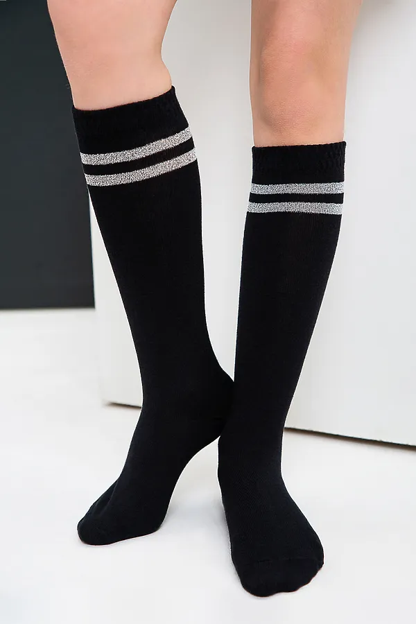 Детские гольфы Люрекс (набор 2 пары) НАТАЛИ, черный - фото 1