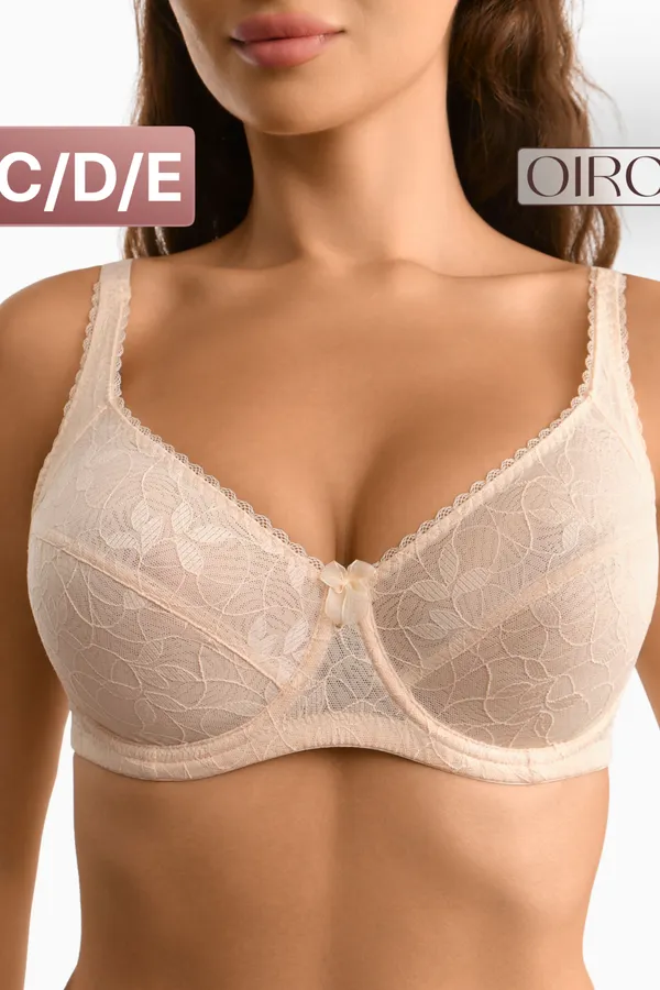 Бюстгальтер OIRO кружевной с мягкой чашей Oleandr 1415013 НАТАЛИ, бежевый - фото 1