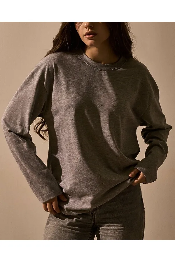 Лонгслив OXOUNO, серый меланж - фото 1