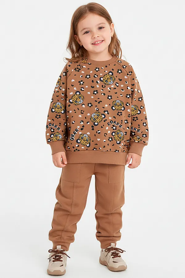 Комплект (Свитшот+Брюки) YOULALA, коричневый - фото 1