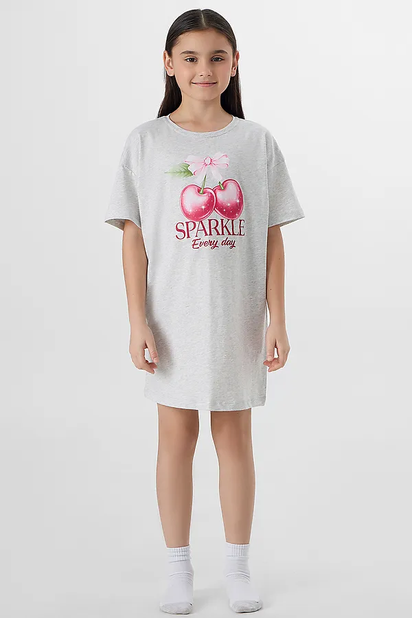 Сорочка ночная MARK FORMELLE, серый меланж 4306-а +печать3 - фото 1