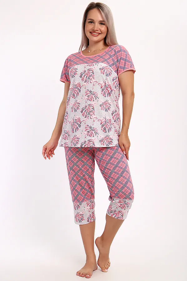 Пижама с бриджами Вереск НАТАЛИ, розовый - фото 1