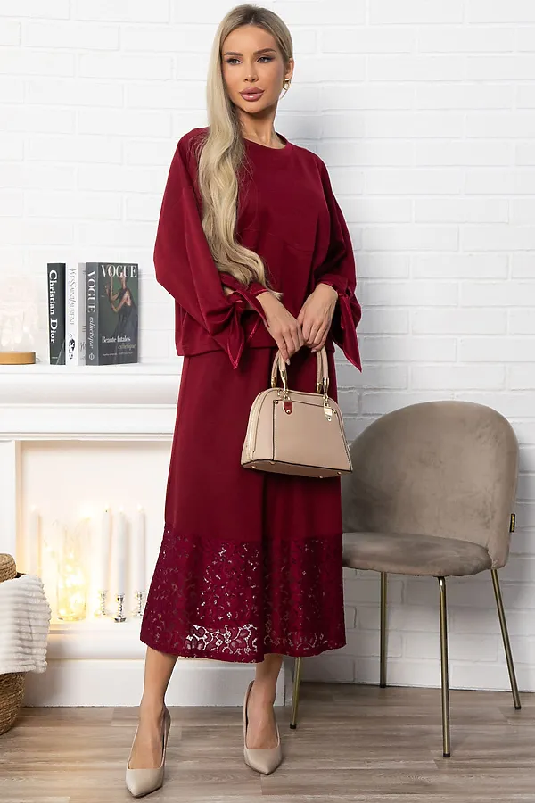 Юбка LADY TAIGA, бордо - фото 1