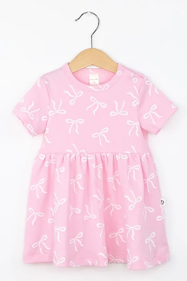 Платье BABY BOOM, бантики на розовом - фото 1