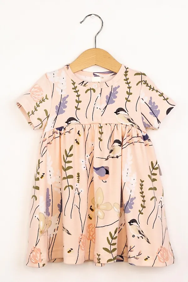 Платье BABY BOOM, птички на розовом - фото 1