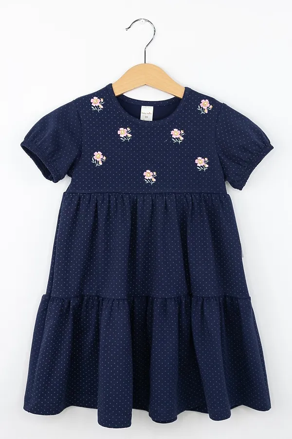 Платье BABY BOOM, горошек на тёмно-синем - фото 1