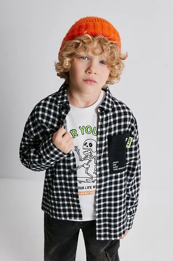 Рубашка ACOOLA, черно-белая клетка - фото 1